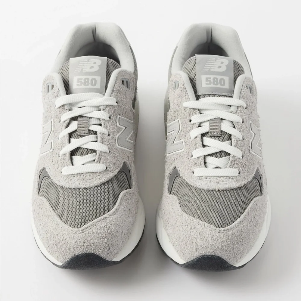 New Balance Gray 580 Mesh Suede Sneakers Sz 6 - Picture 5 of 16